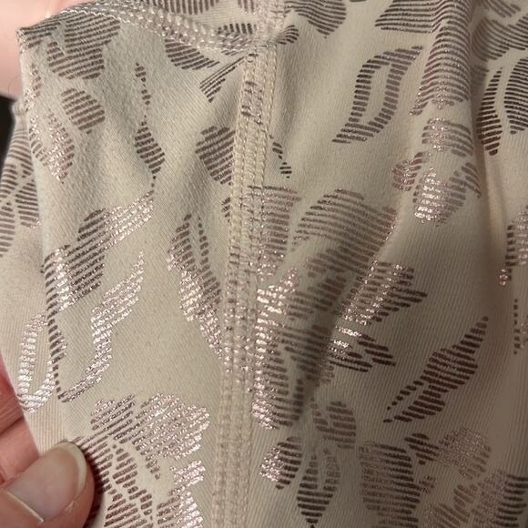 Fabletics Oasis PureLuxe High-Waisted 7/8 Leggings | Pink Floral Foil Design XXS - Picture 12 of 12